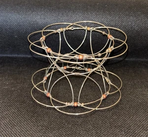 Antique Primitive Egg Basket Folding Wire Collapsible Farmhouse Country - Picture 1 of 5