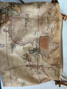 ALVIERO MARTINI 1A CLASSE Geo Classic Coated Canvas Zip Crossbody Shoulder Bag - Picture 1 of 5