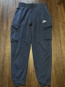 Nike Sportswear Navy Blue Youth Large Cargo Joggers Fleece Athletic Sweatpants - Picture 1 of 6