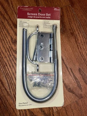 Gatehouse Screen door Set Hardware #232324 Hinges Pull Hook and Eye Spring NOS - Image 1 of 4