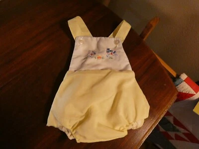Embroidered Dog & Cat Newborn Romper Vintage - Image 1 of 4