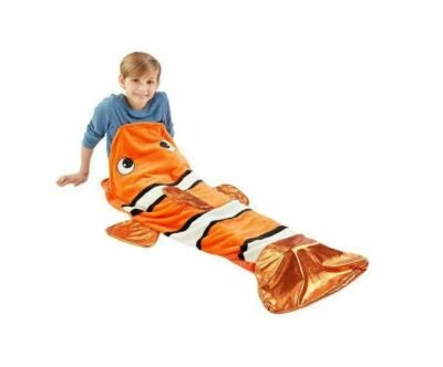 Tail Blanket Plush & Playful Throw Wrap Sequined Home/ Travel New Clown Fish NEW - Image 1 of 4