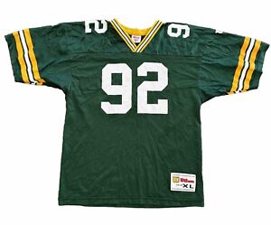 Vtg Wilsons Green Bay Packers #92 Reggie White NFL Football Jersey Youth XL