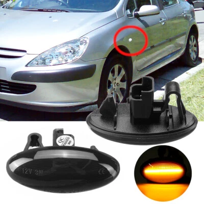 2pcs smoke side indicators for Peugeot 107, 108, 1007, 206, 307, 407, 607 - Image 1 of 4