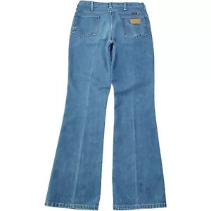 Stivali vintage anni 70 USA Wrangler da uomo 31x33,5 945 taglio cowboy jeans zip talon senza difetti - Foto 1 di 16