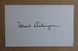 MARK BELANGER SIGNED AUTOGRAPH 3X5 INDEX CARD MLB 8X GOLD GLOVE ORIOLES D.1998 - Picture 1 of 1