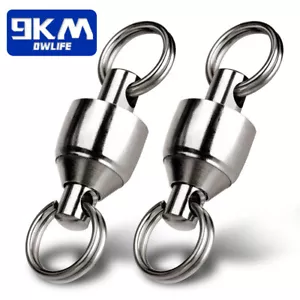 Ball Bearing Swivels Split Rings Sea Fishing Lot 0/1/2/3/4/5/6/7/8/10# Smooth - Picture 1 of 21