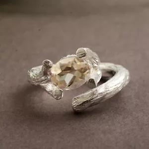 ANELLO ORIGINALE ARGENTO STERLING 925 con zirconi e pietre preziose minimalis... - Foto 1 di 6