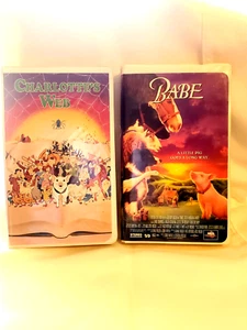 LOT OF 2 VHS TAPES ANIMATION ADVENTURE, BABE, 1995 AND CHARLOTTE'S WEB, 1996 - Picture 1 of 8