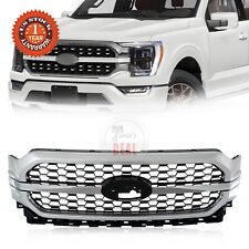 For 2021 2022 2023 Ford F150 Upper Bumper Grill Grille Honeycomb W/ Silver Trim