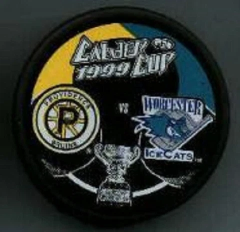 1999 PROVIDENCE BRUINS vs WORCESTER ICECATS PLAYOFF PUCK - #2L Cover