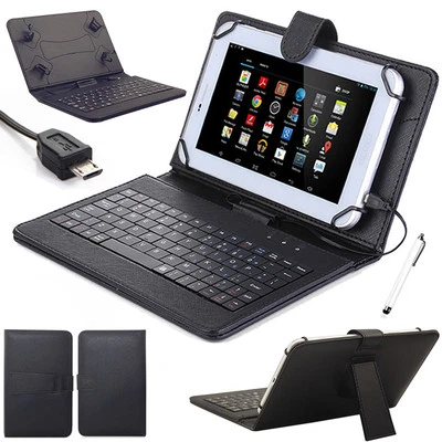 For HUAWEI MediaPad T3 M3 7.0/8.0/10 inch Tablet Leather USB Keyboard Case Cover - Image 1 of 4