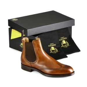 Joseph Cheaney für Charlie Custards Herrenschuhe Brogue Chelsea Stiefel Dainite Sohlen - Bild 1 von 11