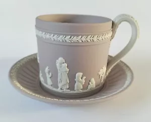 Wedgwood Lilac Jasperware Coffee Cup and Saucer - Picture 1 of 9