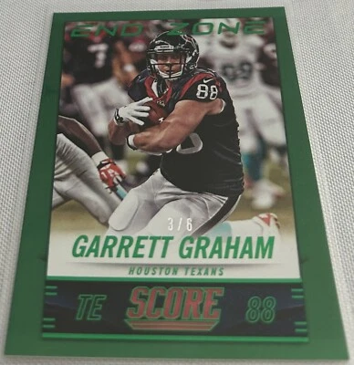 2015 Score Football Garrett Graham Houston Texans End Zone Green #d 3/6 - Image 1 of 4