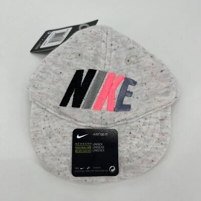Nike Sombrero con Correa Bebé Recién Nacido Talla Única Gris Estampado de Confeti Nuevo Con Etiquetas Foto 1 de 4