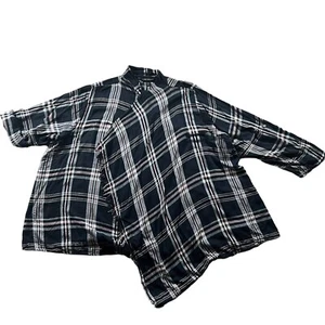 Lane Bryant Cardigan Womens 26/28 Blue Pink Flannel Open Waterfall Draped Shiny - Picture 1 of 13