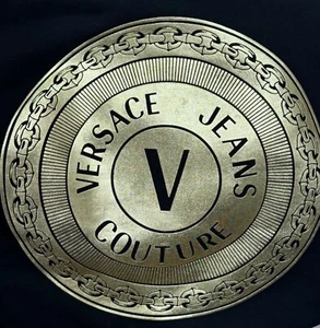 VERSACE JEANS COUTURE GOLD EMBLEM LOGO SWEATSHIRT HOODIE MEDIUM - Picture 1 of 4