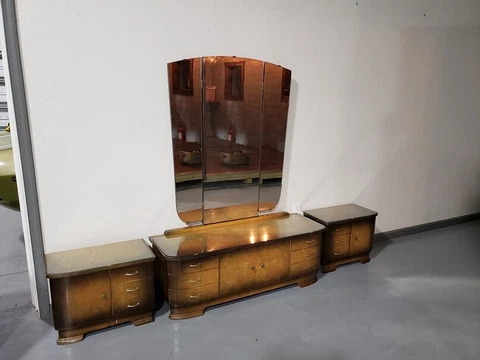 1940's German Art Deco unique compact bed room set Cover