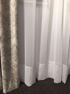 183cm drop IVORY Sheer Curtain -Hemmed Voile-FAIRLIGHT Rod Pocket - Picture 1 of 8