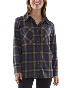 Bcx Juniors' Oversized Plaid Shirt Long Sleeve Buttons Pockets Top Size M - Picture 1 of 2