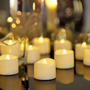 48-Pack Novelty Flickering Flameless Tea Lights Candles, 200+Hours Battery-Opera - Picture 1 of 12
