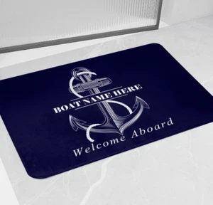 Personalized Boat Name Mat Nautical Gift For Boat Owner - Picture 1 of 7