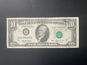 1993 $10 DOLLAR BILL B20788592E - Picture 1 of 4