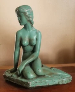 Vtg Mid Century Austin Productions Nude Woman Mermaid Plaster Sculpture 1968 - Picture 1 of 7