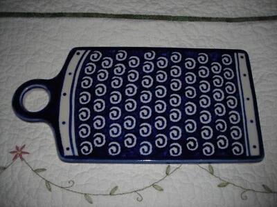 NEW Boleslawiec Polish Pottery Handmade Cutting Cheese Board 10.75" x 5.5” - Image 1 of 4