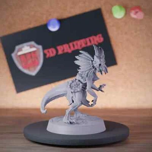 Lizardfolk Raptor Miniature Monster Savage Dungeons and Dragons Mini DnD 5e - Picture 1 of 8