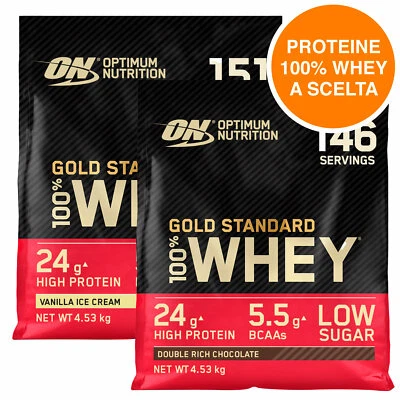 ON Optimum Nutrition Gold Standard 100% Whey Proteine Gusto a Scelta - 4.53kg