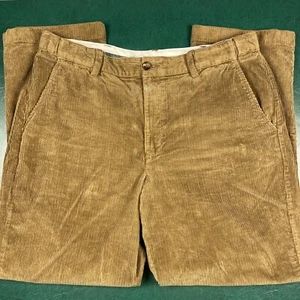 LL Bean Pants Mens 36x30 Brown Corduroy Wide Wale Comfort Waist Preppy City - Picture 1 of 9