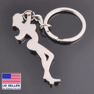 Sexy Lady Woman Shape Keychain Bottle Opener Chrome Silver Metal - Picture 1 of 1