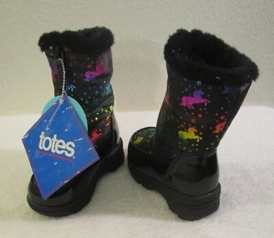 NUEVO CON ETIQUETAS Totes Dreamer Niñas Pequeñas Forradas de Piel Sintética Impermeable Botas para Nieve 5 Negras $45 Foto 1 de 4
