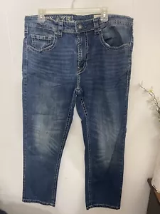 TK AXEL 36x30 blue denim jeans heavy stitching - Picture 1 of 4