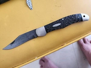 Vintage 9.5" Ka-bar Folding Single Blade Pocket Knife - Picture 1 of 11