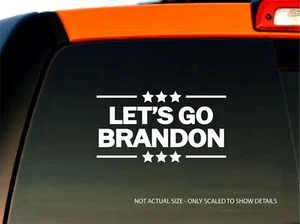 Let's Go Brandon Stars FJB Joe Biden Sticker Bumper Vinyl Decal 6”x3.25” White - Picture 1 of 1
