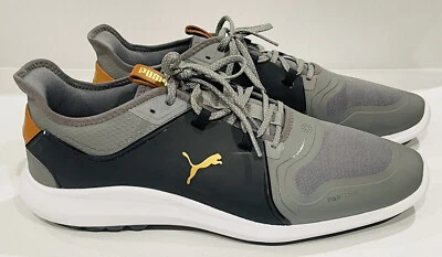 Sapato de golfe Puma masculino Ignite Fasten8 tom silencioso/ouro/Puma preto tamanho 13W - Imagem 1 de 4
