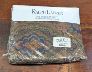 NOS Vintage Ralph Lauren Flat Sheet w/ Paisley Design - Twin Size - Picture 1 of 5