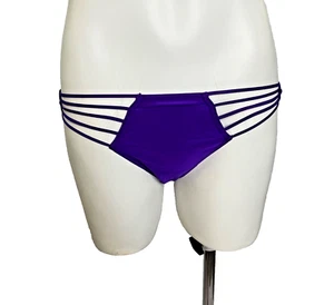 2014 Victoria's Secret Very Sexy Purple Strappy Cage Cheekini Bikini Panties L - Picture 1 of 12