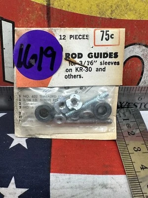 VINTAGE DUBRO 12pc. ROD GUIDES for: 3/16” Sleeves On KR-30 and Others NewInPack - Image 1 of 4