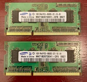 Samsung 2x 1GB 1Rx8 PC3-8500S-07-10-B1 Laptop Memory, Mac Compatible - Picture 1 of 2