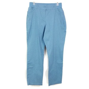 NEU Woman Within Damengröße 16T blau gepunktet Hose Reißverschluss elastischer Bund - Bild 1 von 5