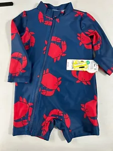 Carter's One Piece Crabs Swim Rash Guard Swimsuit Baby Boys Size 6 months NWT - Picture 1 of 5
