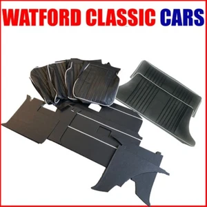 MGB GT Black/White Front and Rear Seat Covers plus Trim kit 1972-1980 - Picture 1 of 11