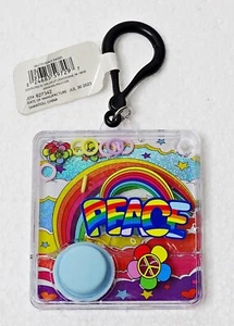 Rainbow Waters "PEACE" Keychain Rainbow Bubbler Rings Mini Game Key Chain Rare - Picture 1 of 2