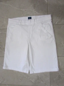 JAG Womens Pull On Maddie Bermuda Jean Shorts Size 12 White Stretch - Picture 1 of 6