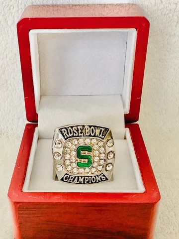 2014 Michigan State Spartans Rose Bowl Ring Championship Ring W Box, US Ship Cover
