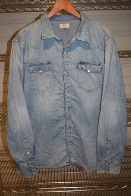 Polo Denim & Supply Ralph Lauren Pearl Snap Denim Jean Camisa Vaquera XXL 2X Foto 1 de 4
